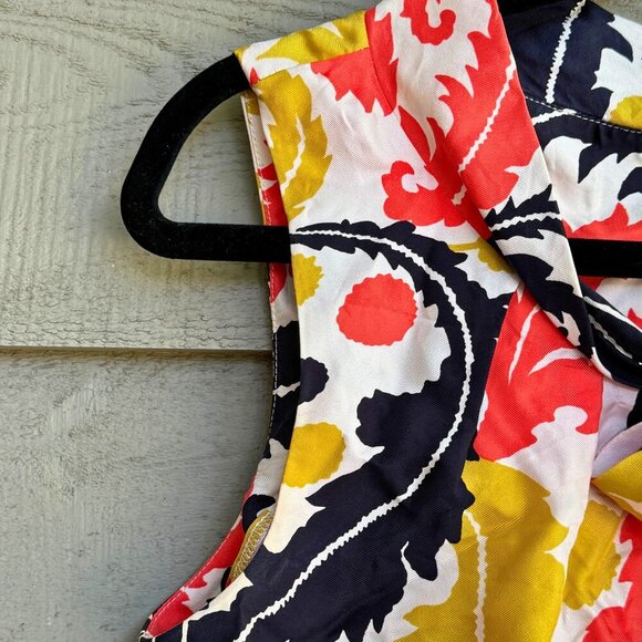 Milly 100% Silk Floral Tie-Neck Blouse Size 6 - Picture 5 of 11